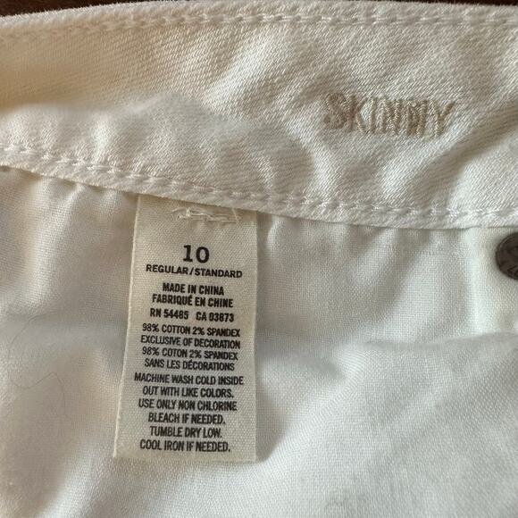 American Eagle Vintage Geometric Aztec Embroidered Ivory Skinny Stretch Jeans 10 - Picture 10 of 13